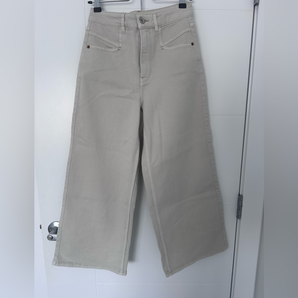 NWT Garcia Cropped Wide Leg Jeans Size 27  Stretch Cotton High Rise Pants